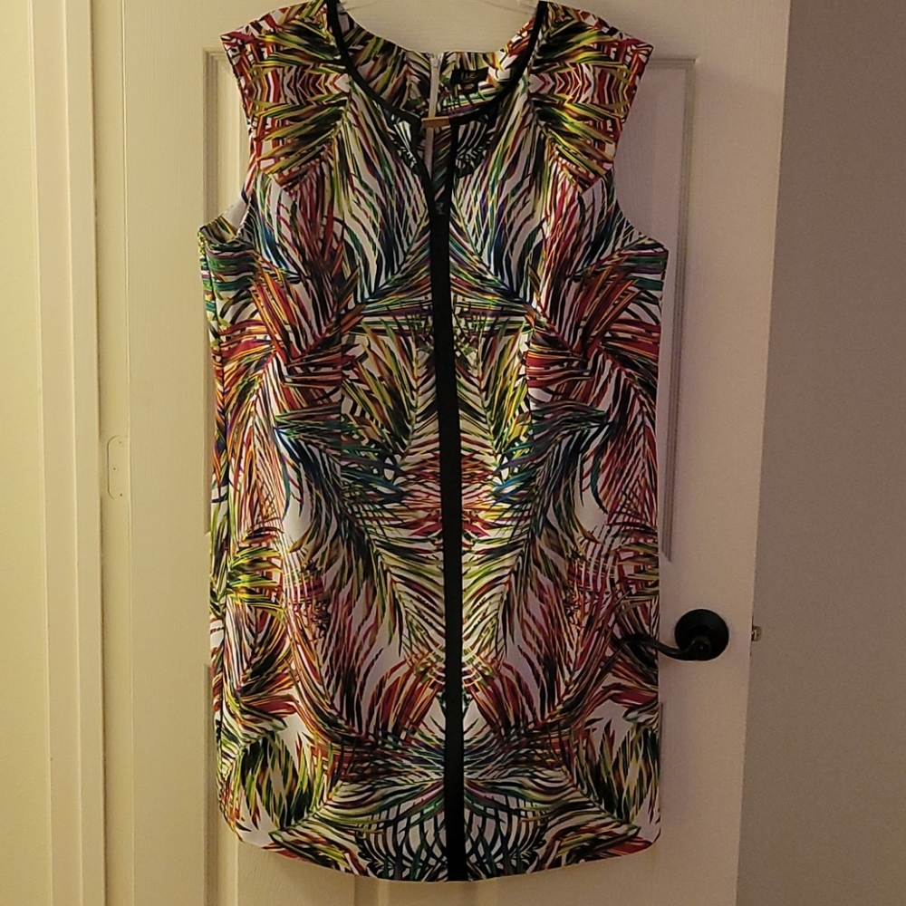 I LE New York Multi-colored Palm 🌴 Dress Plus 22W